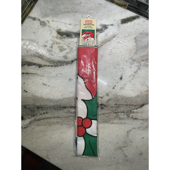 Santa Claus Decorative Yard Garden Flag Christmas Home Decor Vintage 1995 NOS - Picture 2 of 5